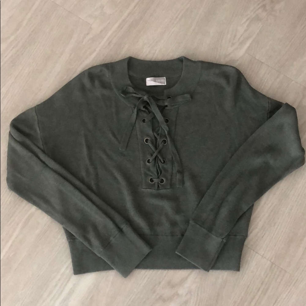 Forever21 Contemporary Sage Green Sweater